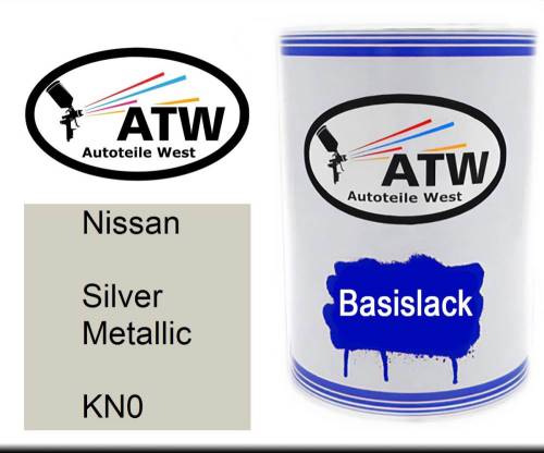 Nissan, Silver Metallic, KN0: 500ml Lackdose, von ATW Autoteile West.